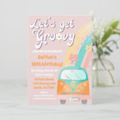 Obtenons Super Anniversaire Invitation Hippie Retr (Debout devant)