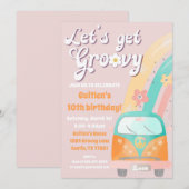 Obtenons Super Anniversaire Invitation Hippie Retr (Devant / Derrière)