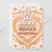Obtenons Super Retro Coeur Anniversaire Invitation (Devant)