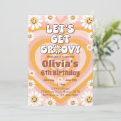 Obtenons Super Retro Coeur Anniversaire Invitation (Debout devant)
