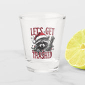 Obtenons Tracé Noël Raccoon Shot Verre (Devant)