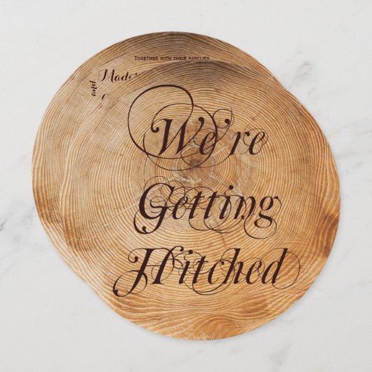 Obtention de Faire-part de mariage de bagues en bo (Devant / Derrière)