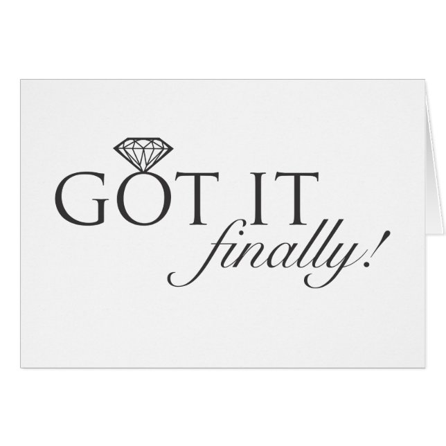 Obtenu lui - enfin la bague à diamant (Devant horizontal)