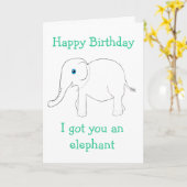 Obtenu vous une carte de voeux d'éléphant (Fleur jaune)