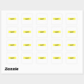 Obtiens ! Autocollant rectangle jaune avec texte n (Feuille)