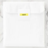Obtiens ! Autocollant rectangle jaune avec texte n (Sac)