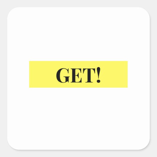 Obtiens ! Autocollant rectangle jaune avec texte n (Devant)