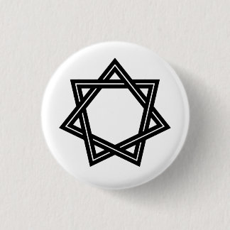 Obtuse Heptagram Button (zwart)