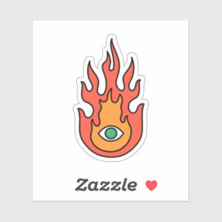 OBUHLISK Green Protection Evil Eye Fire Sticker