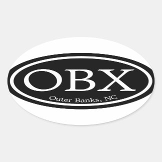 OBX buitenste banken zwart ovaal Ovale Sticker