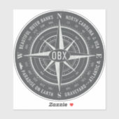 OBX Compass Buiten banken  Wit Wit Weg Sticker (Vel)