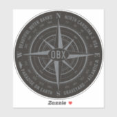 OBX Compass Buitenste Banks  Silver Black Sticker (Vel)