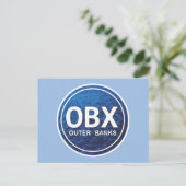 OBX Outer Banks Beach Label Briefkaart (Staand voorkant)