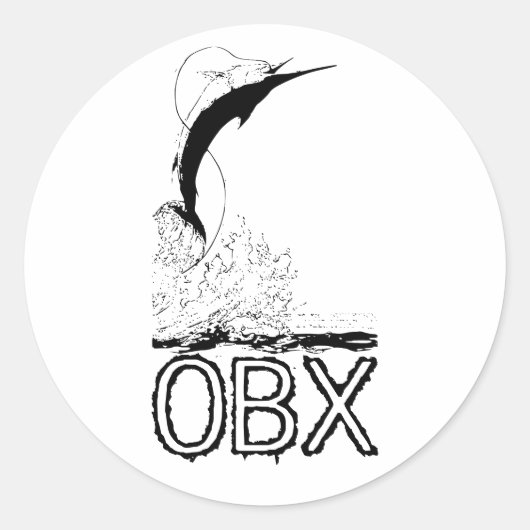 OBX-sportvisserij Ronde Sticker (Voorkant)