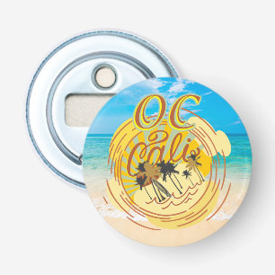 OC Cali Orange County Californië Strand Zon Surfen Button Flesopener