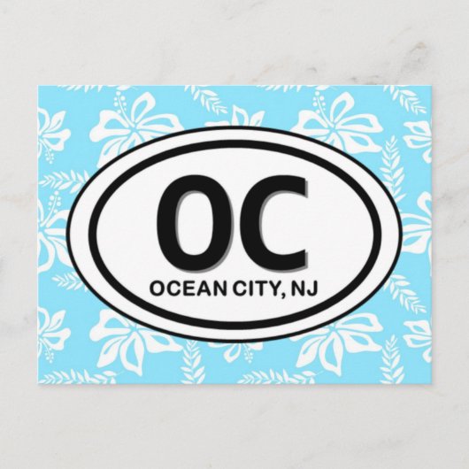 OC Ocean City NJ Blue Briefkaart (Voorkant)