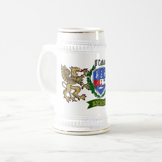 O'Cahan Irish Shield Beer Stein Bierpul (Voorkant links)
