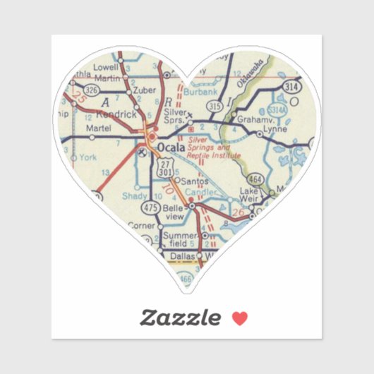 Ocala Florida  kaart Sticker (Vel)