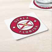 Ocala Florida Vierkante Kartonnen Onderzetter (Schuin)