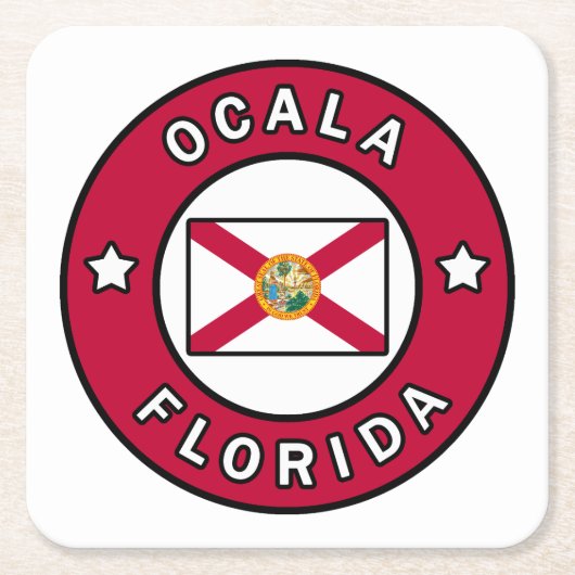 Ocala Florida Vierkante Kartonnen Onderzetter (Voorkant)
