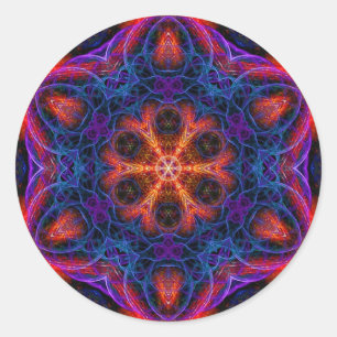 Ocanayia fractal mandala-Sticker Ronde Sticker