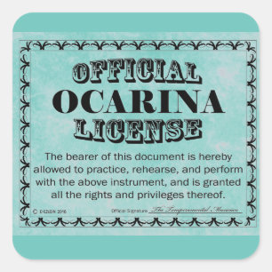 Ocarina License Square Sticker