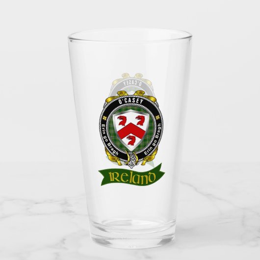 O'Casey/Casey Irish Shield gepersonaliseerd biergl Glas (Voorkant)