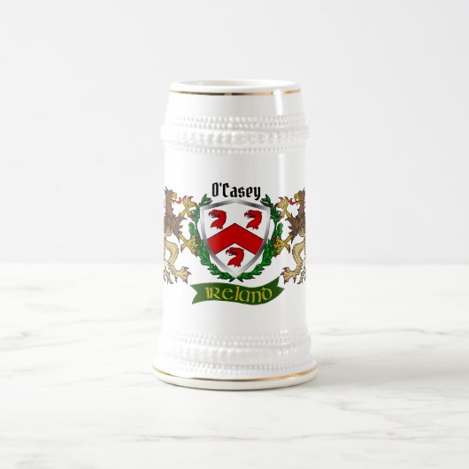O'Casey/Casey Irish Shield gepersonaliseerd Bierpul (Center)
