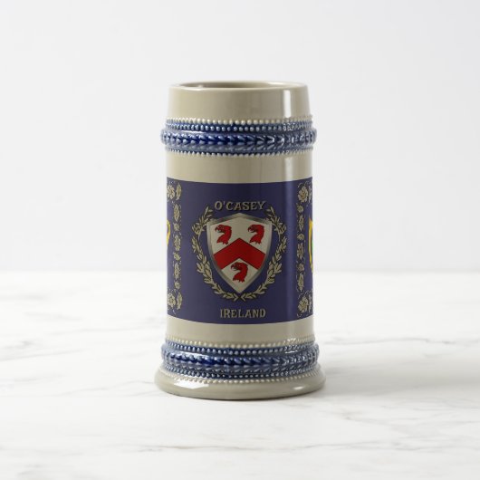 O'Casey/Casey Irish Shield w/Harp gepersonaliseerd Bierpul (Center)