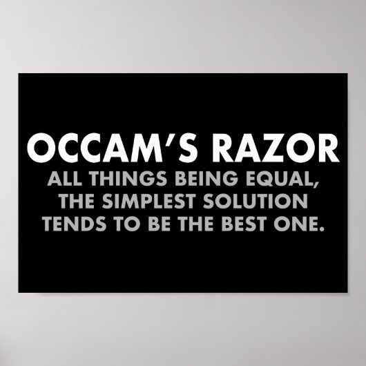 Occam's Razor Definition Science Classroom Poster (Voorkant)