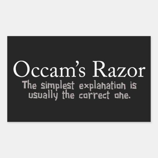 Occam's Razor Scientific Problem Solution Rechthoekige Sticker (Voorkant)