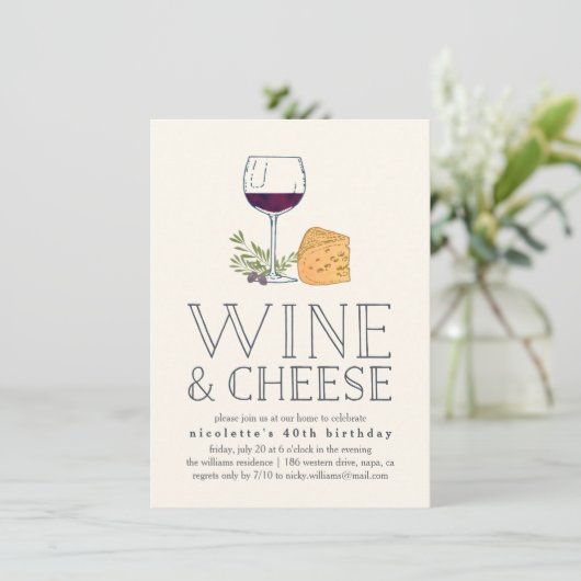 Occasion Vin et Fromage Fête Invitation (Debout devant)