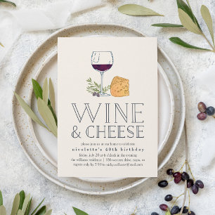 Occasion Vin et Fromage Fête Invitation