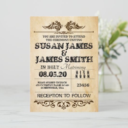 Occident Thème Mariage Invitations (Debout devant)