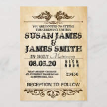 Occident Thème Mariage Invitations