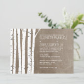 Occidental Birch Tree Wedding Invitations (Debout devant)