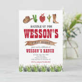 Occidental Cowboy Rodeo Invitation d'anniversaire (Debout devant)