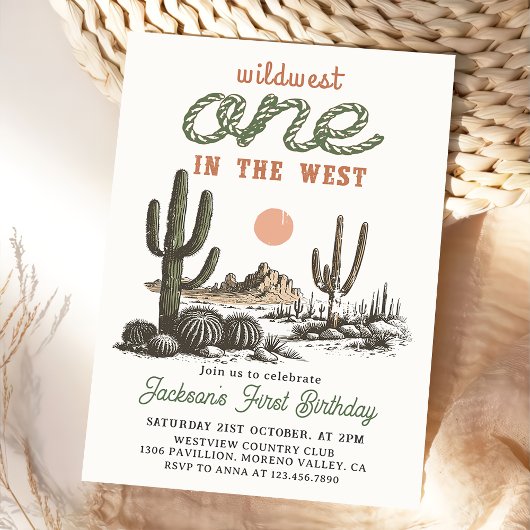Occidental Desert Cowboy Invitation d'anniversaire
