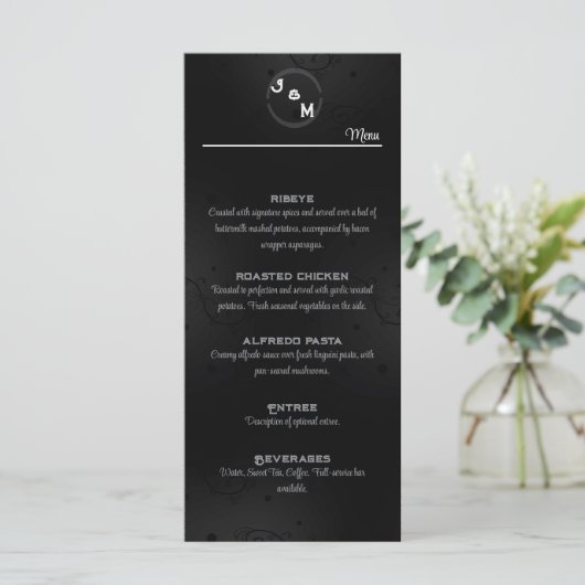 Occidental Gothic Wedding Reception Menu (Debout devant)