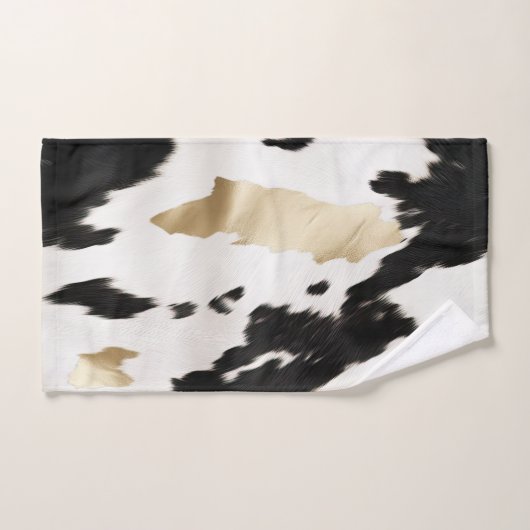 Occidental Noir Blanc Glam Or Cowhal (Serviette à main)