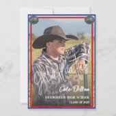 Occidental Patriotic Photo Graduation Invitation (Devant)