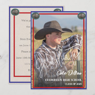 Occidental Patriotic Photo Graduation Invitation