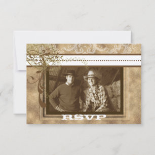 Occidental Rustic Chic Rwirls Wedding RSVP