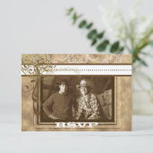 Occidental Rustic Chic Rwirls Wedding RSVP (Debout devant)