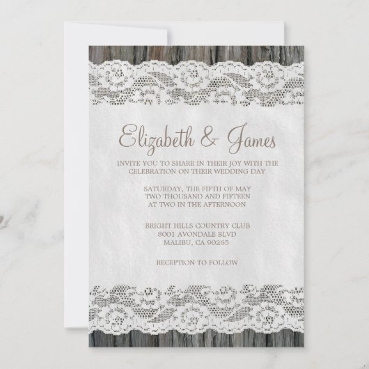 Occidental Tree Bark Wedding Invitations (Devant)