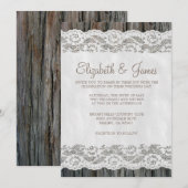 Occidental Tree Bark Wedding Invitations (Devant / Derrière)