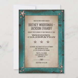 Occidental Turquoise Grange Bois Invitations de ma