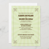 Occidental Vintage Wedding Invitation (sage) (Devant / Derrière)