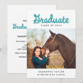 Occidentale Thème Graduation Party Invitation / Aq (Devant / Derrière)