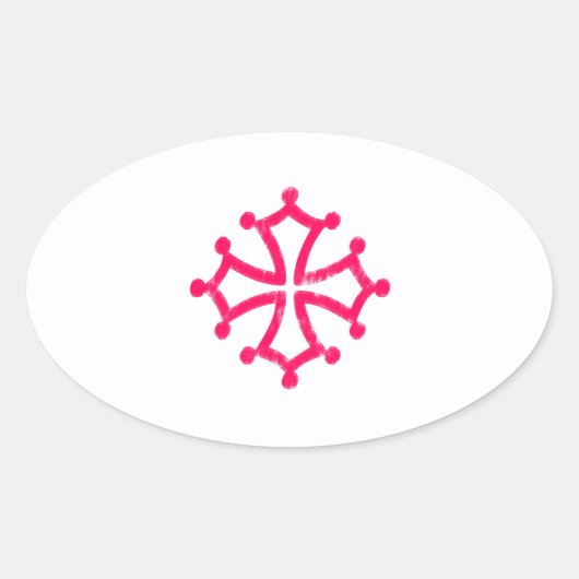 Occitaans kruis ovale sticker (Voorkant)